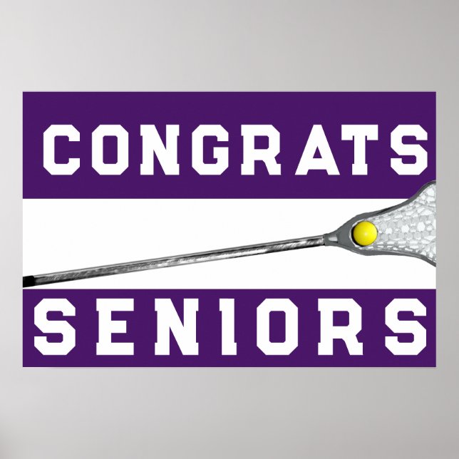 Póster Chicas Lacrosse Team Purple Congrats (Frente)