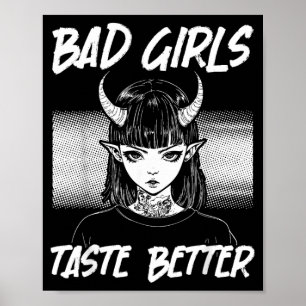 Póster Chicas Malas Saben Mejor Humor Divertido Tatuajes