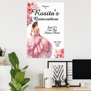 Póster Chicas Mexicanas Cumpleaños 15 Quinceañera Fiesta