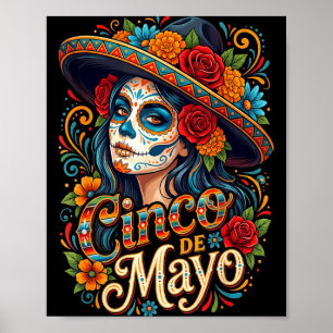 Póster Chicas mujeres mexicanas fiesta cinco de mayo 5 de