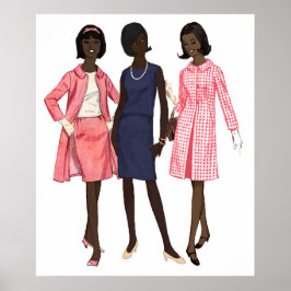 Póster Chicas negros de Preppy