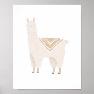 Póster Chicas Neutrales De Boho Llama Habitación Decoraci