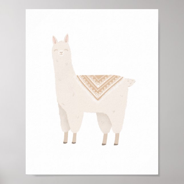 Póster Chicas Neutrales De Boho Llama Habitación Decoraci (Frente)
