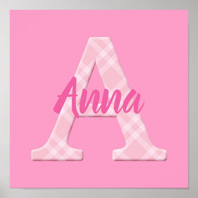 Póster Chicas Nombre Personalizado Letra A (Frente)