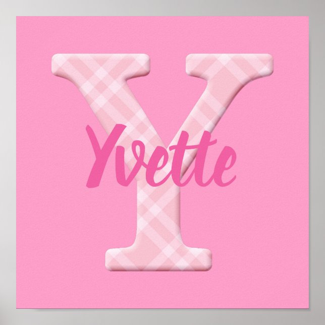 Póster Chicas Nombre Personalizado Letra Y (Frente)