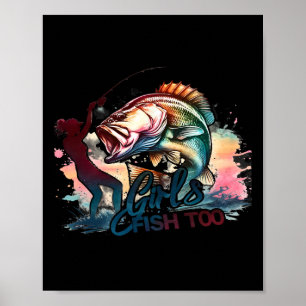 Póster Chicas Pescado Demasiado Pescado Boca Grande B Pes