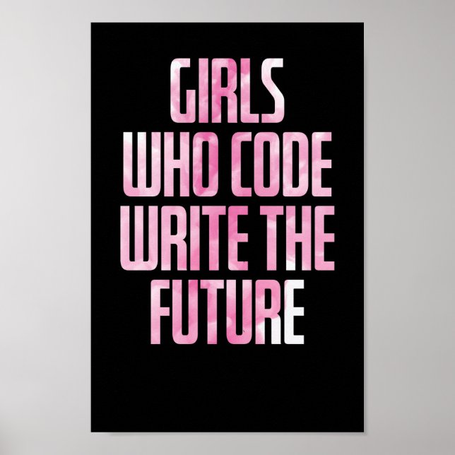 Póster Chicas que escriben código en el futuro PC (Frente)