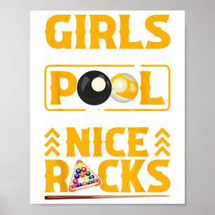 Póster Chicas Que Juegan Al Piscina Tienen Bonitos Racks 