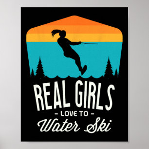 Póster Chicas Reales Aman Esquiar En El Agua Esquiadora E