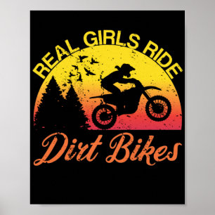 Póster Chicas reales viajan en bicicleta sucia Motocross 