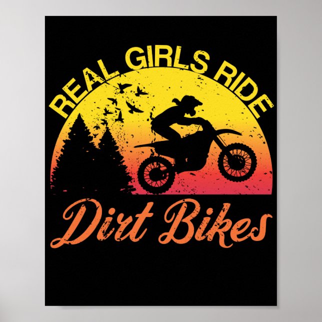 Póster Chicas reales viajan en bicicleta sucia Motocross  (Frente)