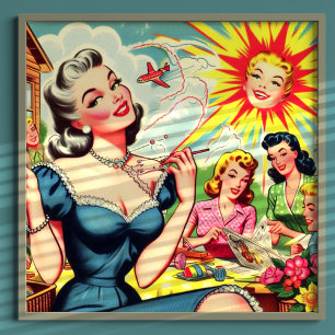 Póster Chicas retro kitsch Weird