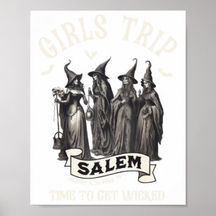 Póster Chicas Retro Viajan Salem 1692 Perdieron A Una Bru