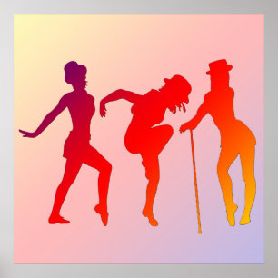 Póster Chicas rojos bailando Poster de jazz