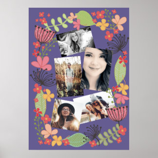 Póster Chicas Sala Amigos Recuerdos Collage de fotos