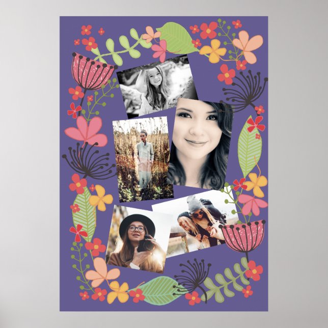 Póster Chicas Sala Amigos Recuerdos Collage de fotos (Frente)