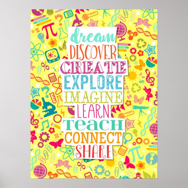 Póster CHICAS STEM inspiran a Poster amarillo (Frente)