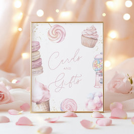 Póster Chicas Tarjetas de Vela Rosa y Regalos Rótulo de m