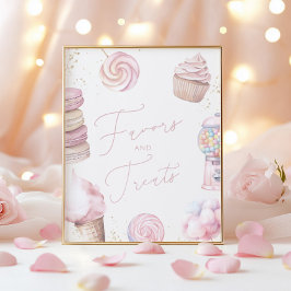 Póster Chicas Vela rosa Favor y Trata Rótulo de mesa