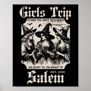 Póster Chicas Viajan Salem 1692 Perdieron A Una Bruja