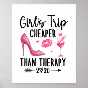 Póster Chicas Viaje 2026 Más Barato Que Una Terapia Fin D