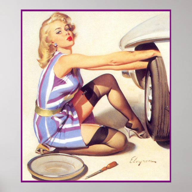 Póster Chicas y coches (Frente)