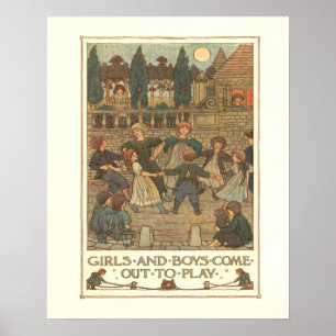 Póster "Chicas y niños"