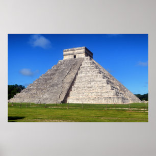 Póster Chichen Itza, guerreros del templo