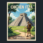 Póster Chichén Itzá Mexico – Temple of Kukulcán<br><div class="desc">Discover the beauty of Chichén Itzá with this vibrant postcard featuring El Castillo,  the iconic Mayan pyramid in Mexico. Perfect for travelers,  history lovers,  and collectors,  this design captures the grandeur of one of the world’s most famous archaeological sites.</div>