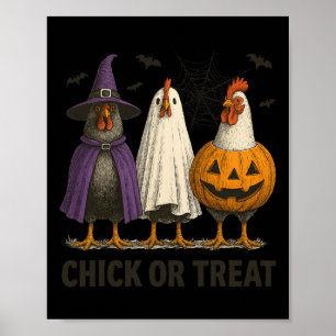 Póster Chick De Pollo O Trato Divertido Vestido De Hallow