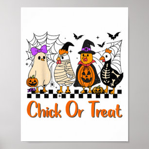Póster Chick De Pollo O Trato Divertido Vestido De Hallow