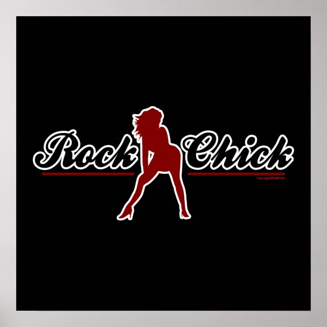 Póster Chick de rock retro (Frente)