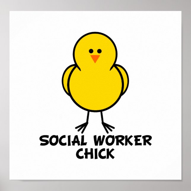 Póster Chick de trabajador social (Frente)