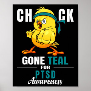 Póster Chick divertido se fue la cinta Verde azulada guer