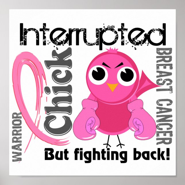 Póster Chick interrumpido 3 cáncer de mama (Frente)