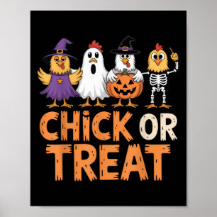 Póster Chick O Treat Camisas De Halloween Para Amantes De
