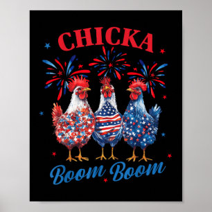 Póster Chicka Boom Boom Divertido Pollo Patriótico 4 De J