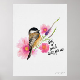 Póster Chickadee Canta Una Dulce Canción Para Mí