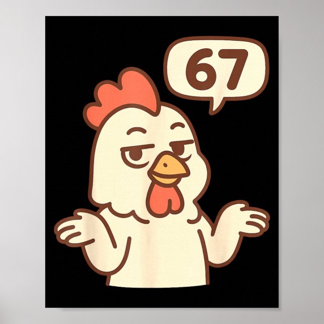 Póster Chicken 67 Meme Six Seven Funny Gen Alpha  (Frente)