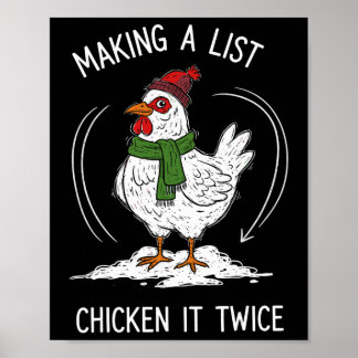 Póster Chicken Christmas Shirt, Making A List Chicken It 