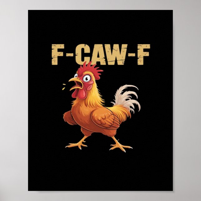 Póster Chicken F-Caw-F Classic Funny Retro (Frente)