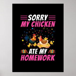 Póster Chicken Lover   Mi pollo comió mi hogar