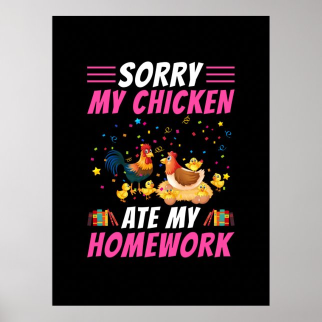 Póster Chicken Lover | Mi pollo comió mi hogar (Frente)