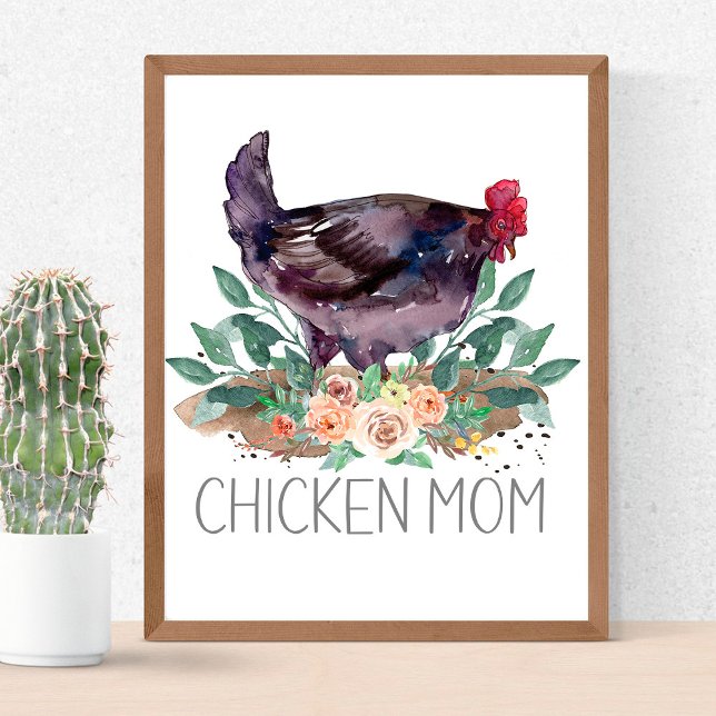 Póster Chicken Mom Organic Farming Gardening Permaculture (Subido por el creador)