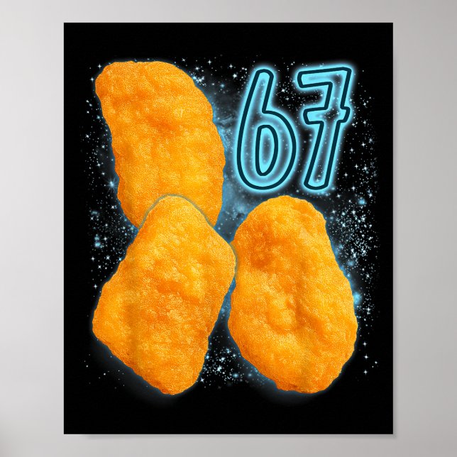 Póster Chicken Nugget Lover 67 Meme Six Seven Fried Chick (Frente)