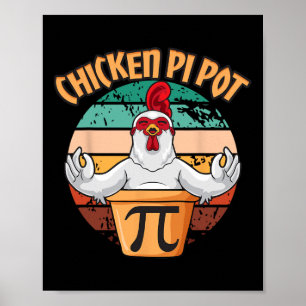 Póster Chicken Pot Pi Appartal Pi Day Vintage Retro Math