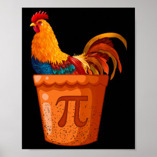 Póster Chicken Pot Pi - Math Teacher - Math Humor - Funny