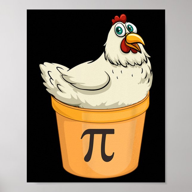 Póster Chicken Pot Pie Funny Math Pun Chicken Pot Pi (Frente)