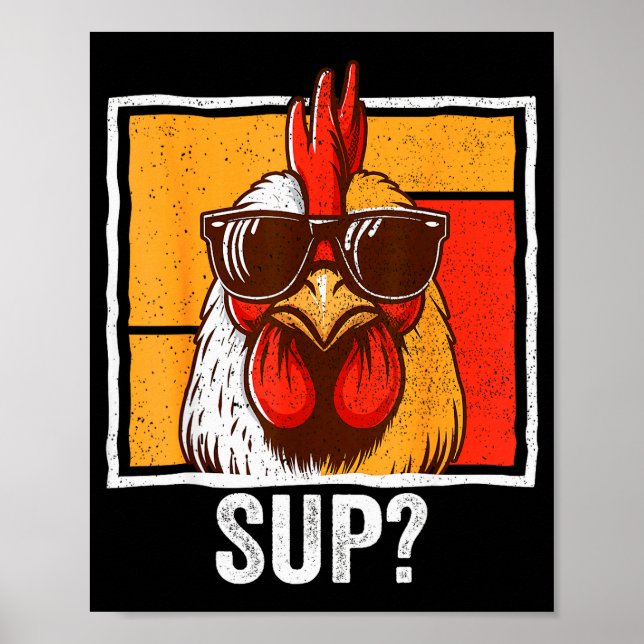 Póster Chicken Sungles Animal Farm Funny For Farmer Men W (Frente)