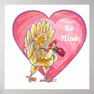 Póster Chicken Valentine's Day